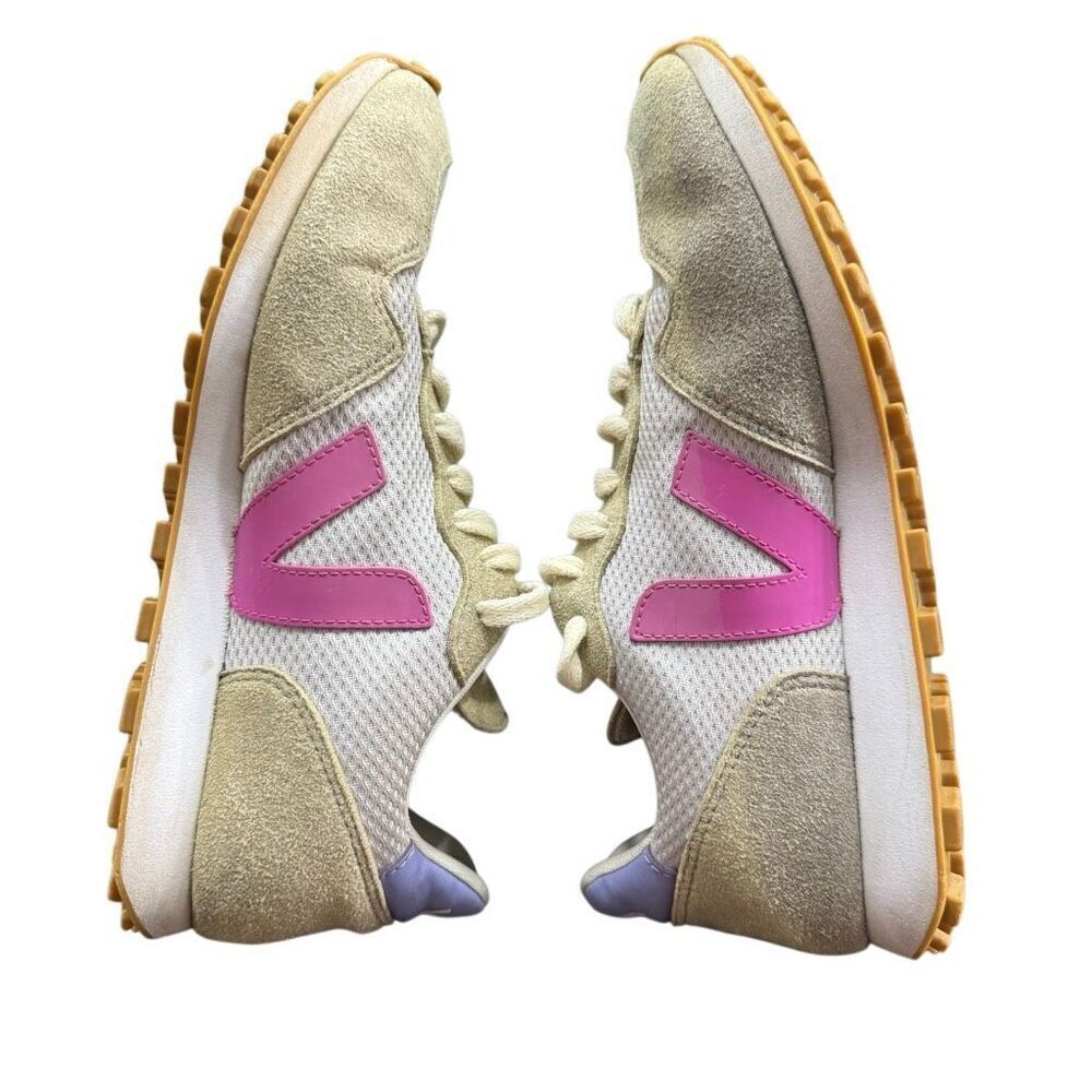 Veja SDU - Women's white/Hot Pink Sneakers J Mesh - Sz 6 Casual - Picture 6 of 9